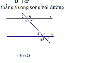 Hai đường thẳng a, b bị cắt bởi một đường thẳng tại A và B