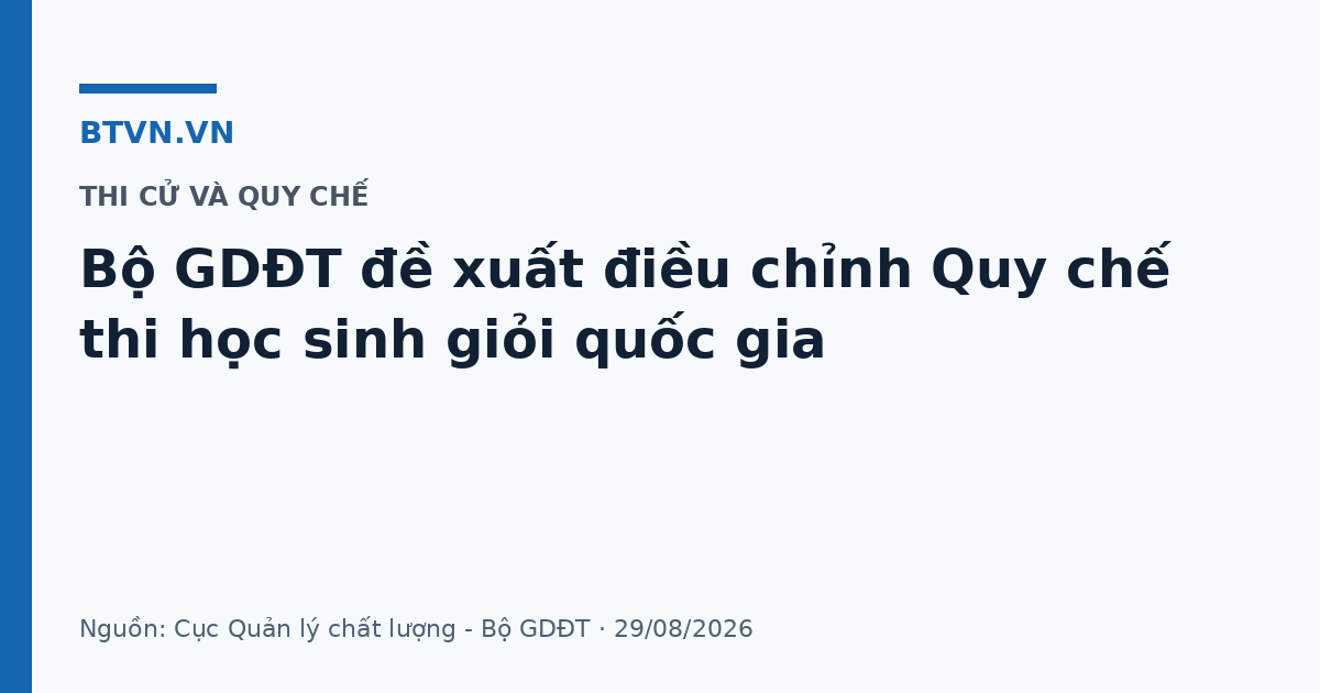 Ảnh bìa Bộ GDĐT đề xuất điều chỉnh Quy chế thi học sinh giỏi quốc gia